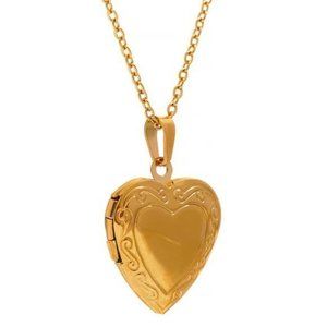 Gold-plated Heart Locket Necklace